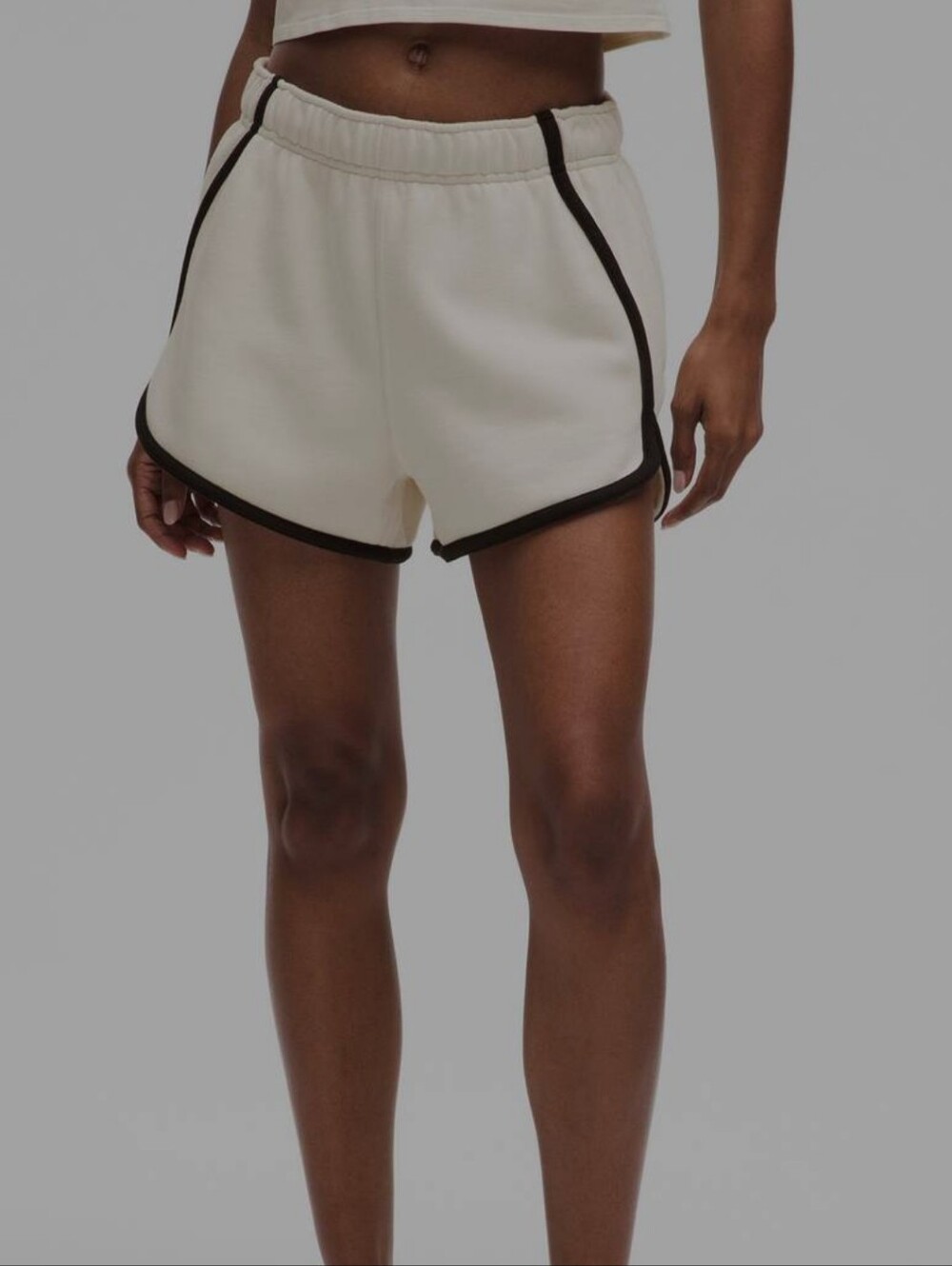 lululemon athletica Cream Athletic Shorts with Black Trim